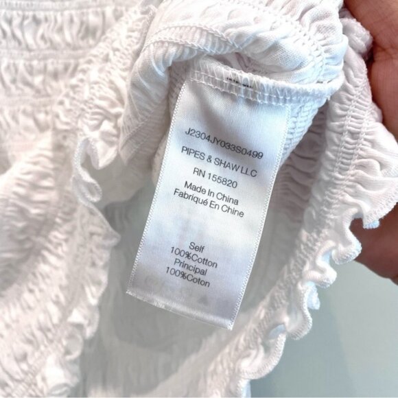 Veronica Beard Ruffle Flutter Sleeve Smocked Top - Picture 10 of 13